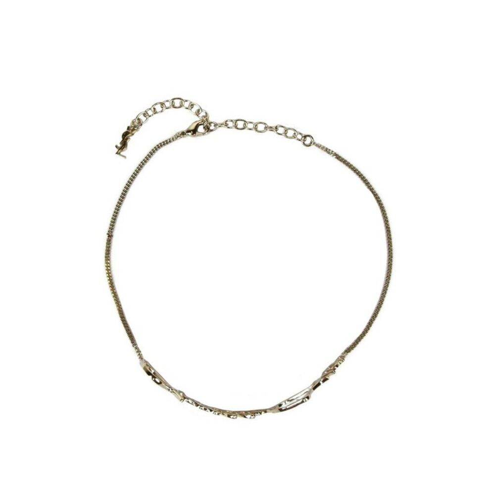 Saint Laurent Women's Light Gold Brass Metal Appelle Moi Necklace - Picture 4 of 5